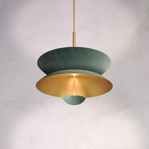 Pendant Duo Verdigris 50cm
