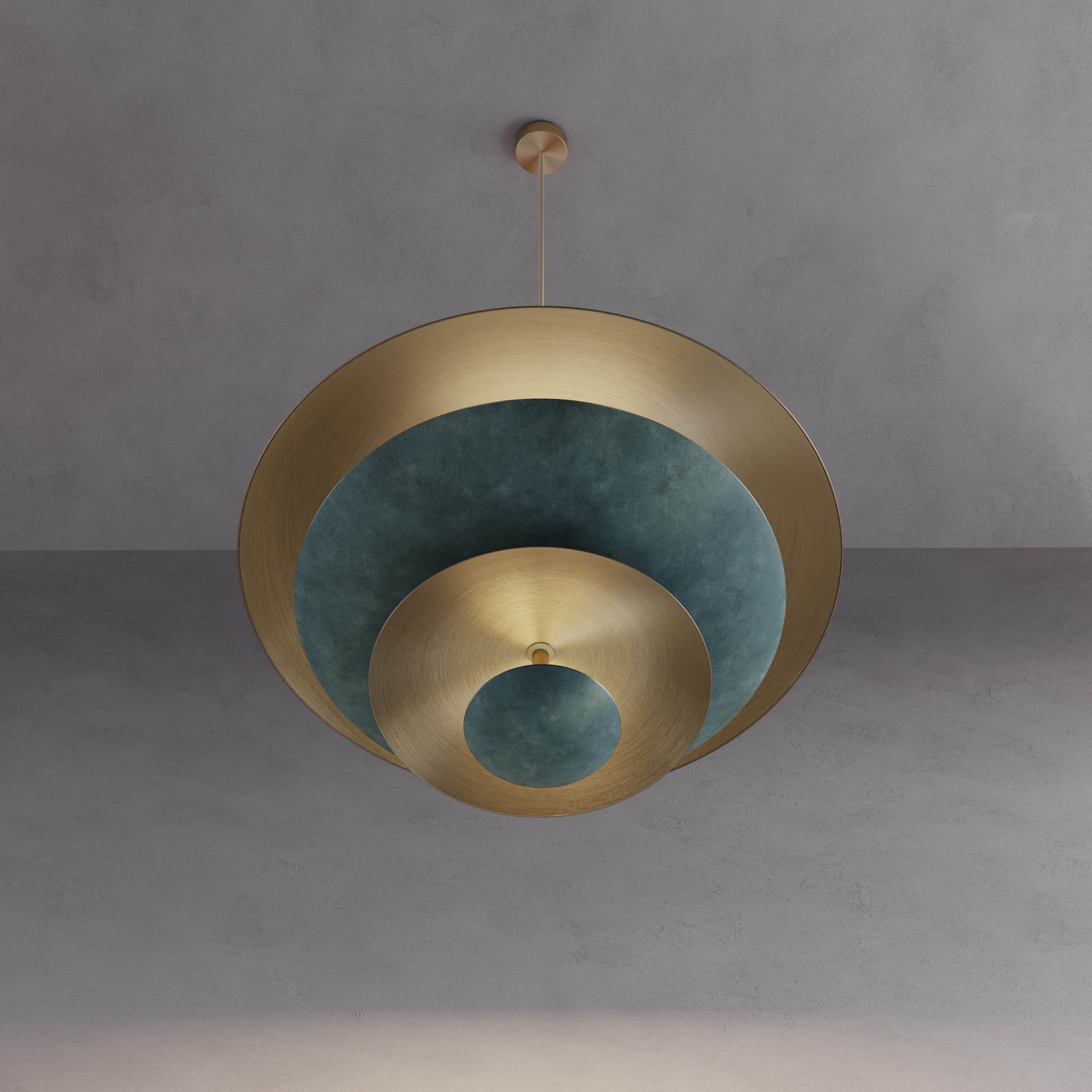Cosmic Verdigris Pendant, Luxury Brass Lighting