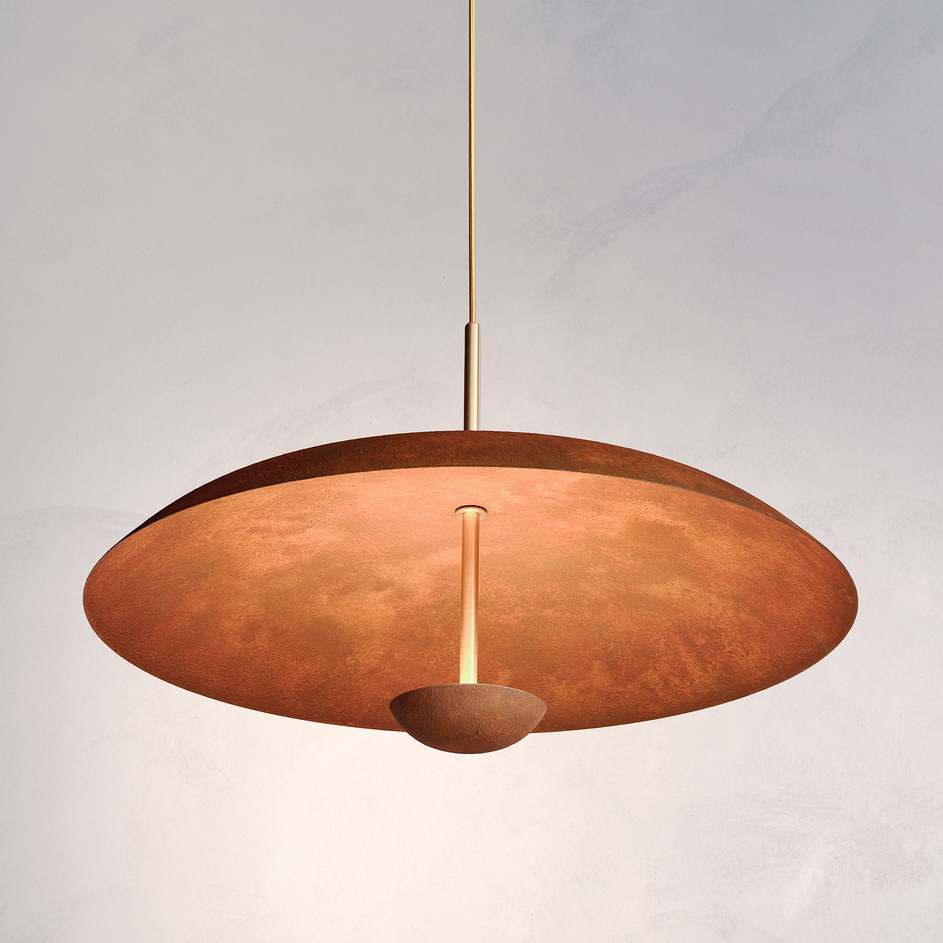 Cosmic Rust Pendant, Luxury Artisan Brass Lighting